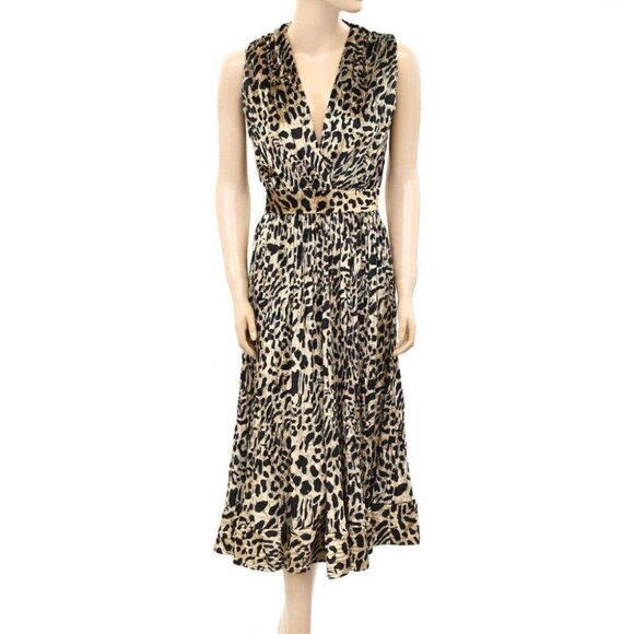 Mimi Liberte Michael Klein Animal Printed Maxi Long Dress Velvet XS New - Picture 1 of 6